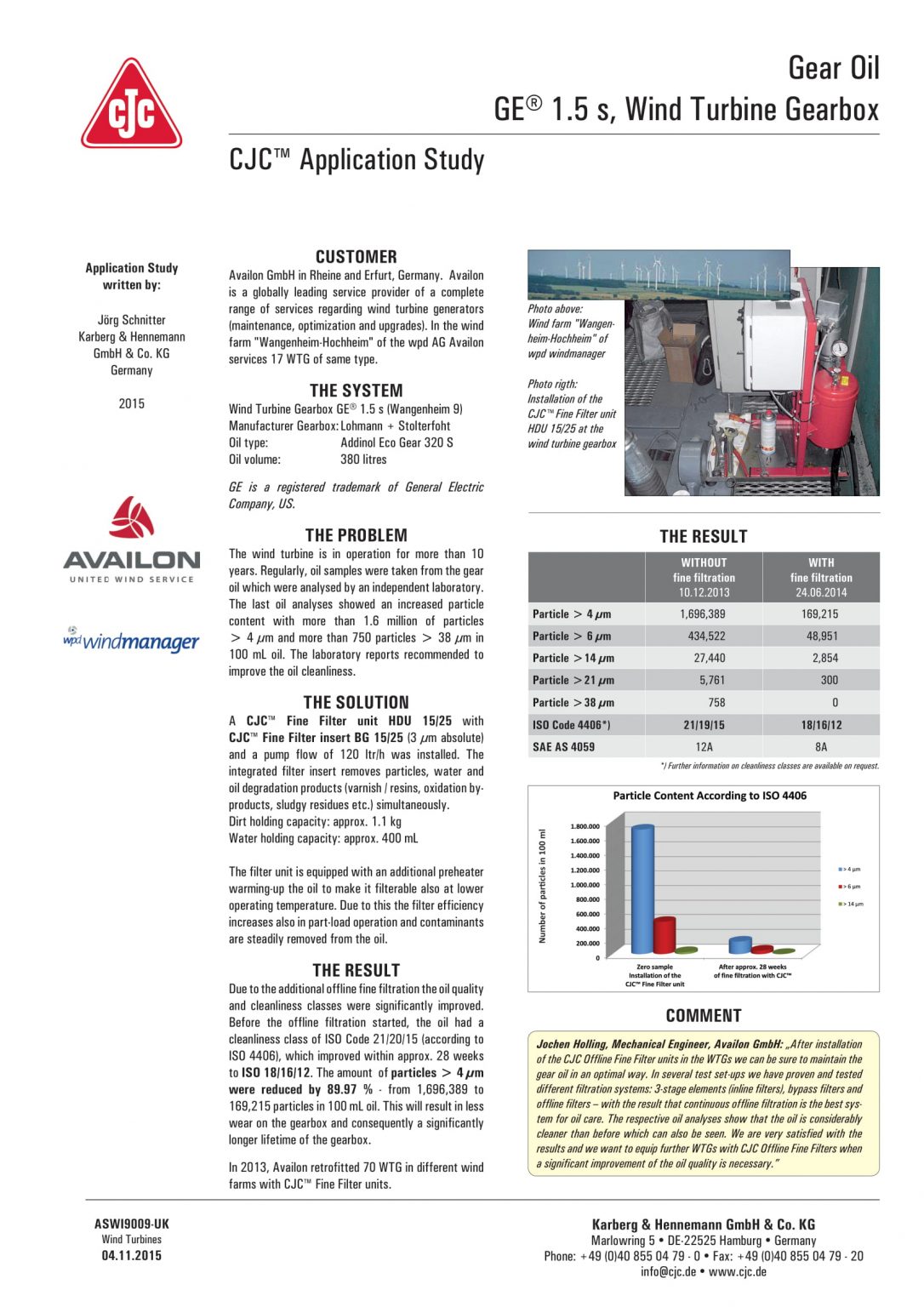 Wind Turbine Gearbox (WTG) IQ Oil Australia